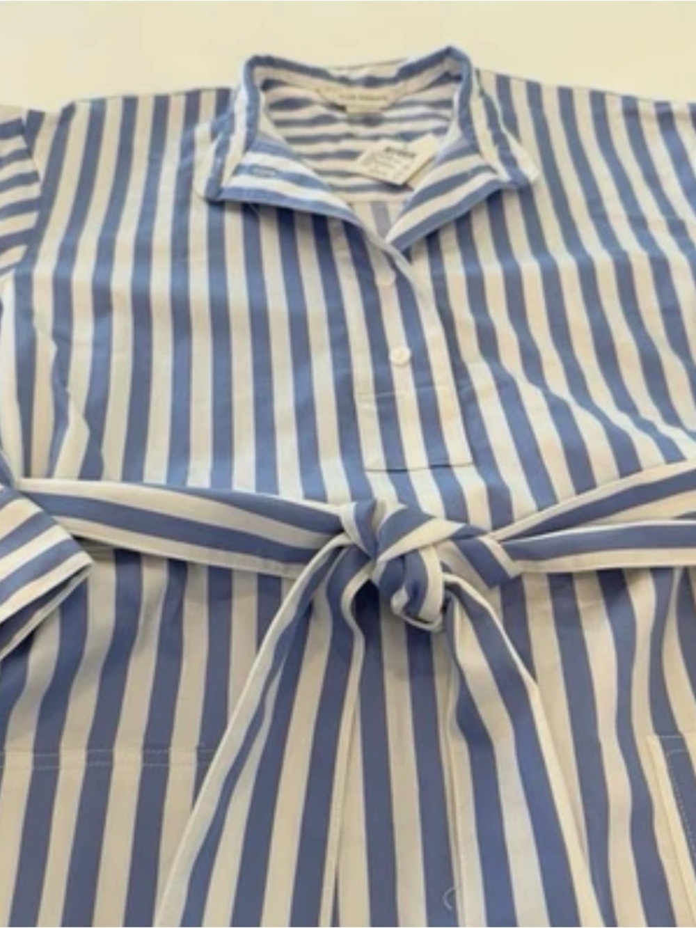 Club Monaco Women’s Blue & White Stripe Midi Dress Belt, Slits Sz S/P - Picture 8 of 10